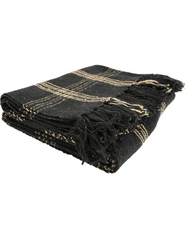 Manta Tejida de Algodón Reclamado con Flecos 152x127 cm