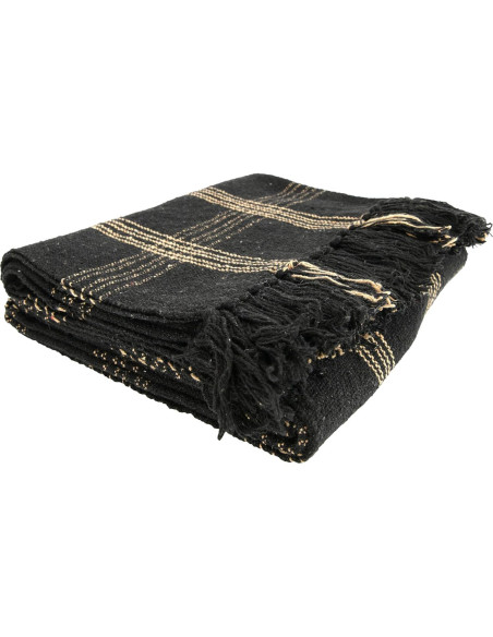 Manta Tejida de Algodón Reclamado con Flecos 152x127 cm