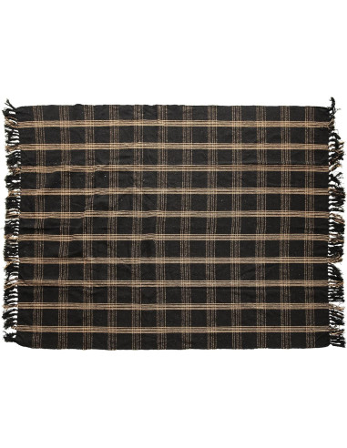 Manta Tejida de Algodón Reclamado con Flecos 152x127 cm