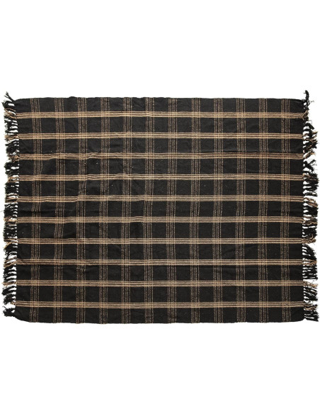 Manta Tejida de Algodón Reclamado con Flecos 152x127 cm