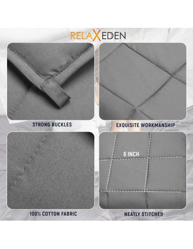 Manta con peso RelaxEden 6.8 kg 152x203 cm con funda lavable
