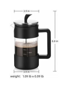 Prensa Francesa de Café Dayngear 1L Vidrio Resistente al Calor 2