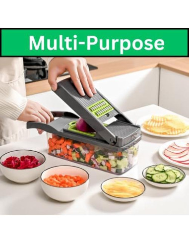 Picadora de Verduras 16-en-1 Ziga, Cortador Multifuncional Manual