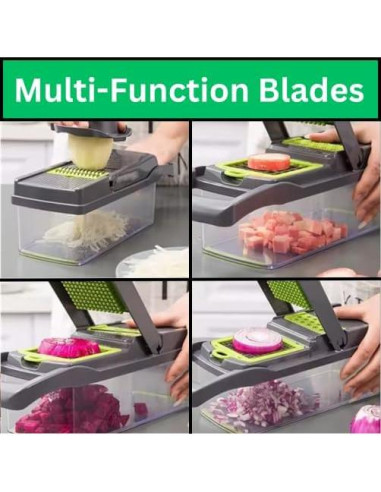 Picadora de Verduras 16-en-1 Ziga, Cortador Multifuncional Manual