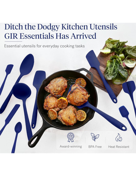 Set de Utensilios de Cocina de Silicona 10 Piezas Consíguelo Bien - Azul Real Set de Utensilios de Cocina de Silicona 10 Piezas Consíguelo Bien - Azul Real