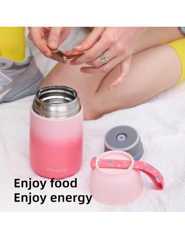 Termo Aislado ChugJug 18 oz (532 ml) con Cuchara Rosa
