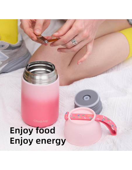 Termo Aislado ChugJug 18 oz (532 ml) con Cuchara Rosa
