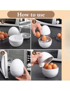 Cocedor de Huevos BOENLU para 4 Huevos en Microondas 2