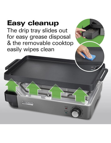 Parrilla Eléctrica de Hierro Fundido Hamilton Beach 38560, 25.4x40.6cm