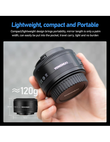 Lente Yongnuo YN50MM F1.8C para Canon - Apertura F1.8, 50mm