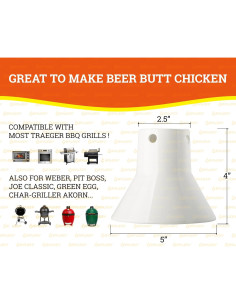 Soporte Cerámica para Pollo en Lata de Cerveza BYLEEY 20 cm 2Pcs 2