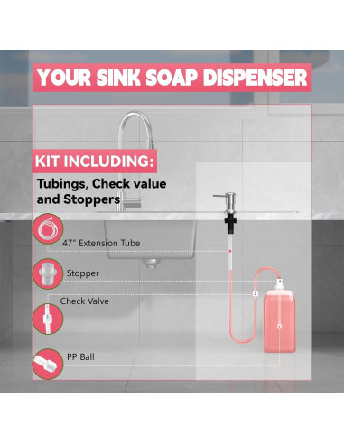 Dispensador de Jabón OHiHi para Fregadero con Tubo 119.38 cm