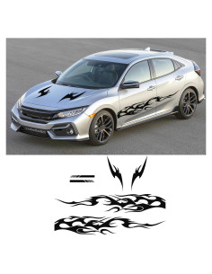 Set 6 Calcomanías de Vinilo para Auto LANZMYAN Negro 24.9x149.9cm