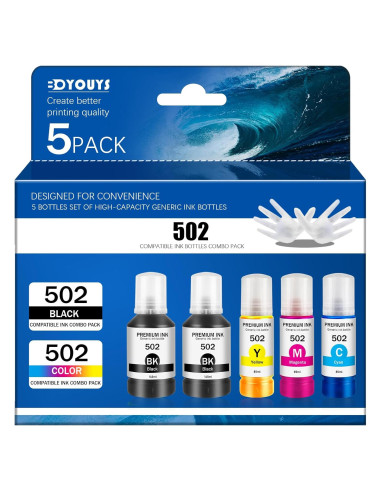 Botellas de tinta 502 BOYOUYS para Ecotank ET-2760/ET-2850