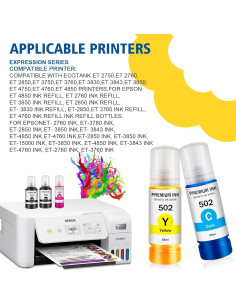 Botellas de tinta 502 BOYOUYS para Ecotank ET-2760/ET-2850 2