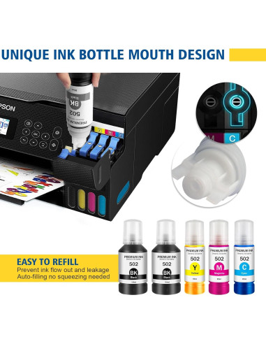 Botellas de tinta 502 BOYOUYS para Ecotank ET-2760/ET-2850