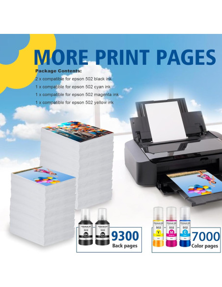 Botellas de tinta 502 BOYOUYS para Ecotank ET-2760/ET-2850