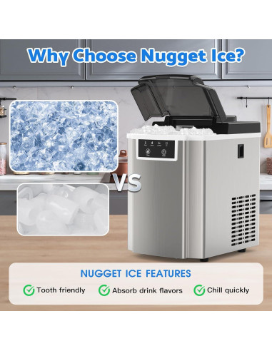 Máquina de Hielo ADVWIN SK10 17.24 kg/día Plata