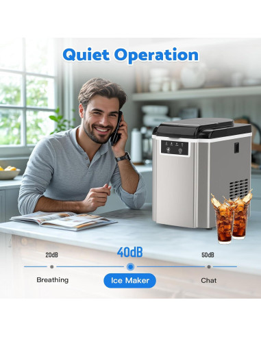 Máquina de Hielo ADVWIN SK10 17.24 kg/día Plata