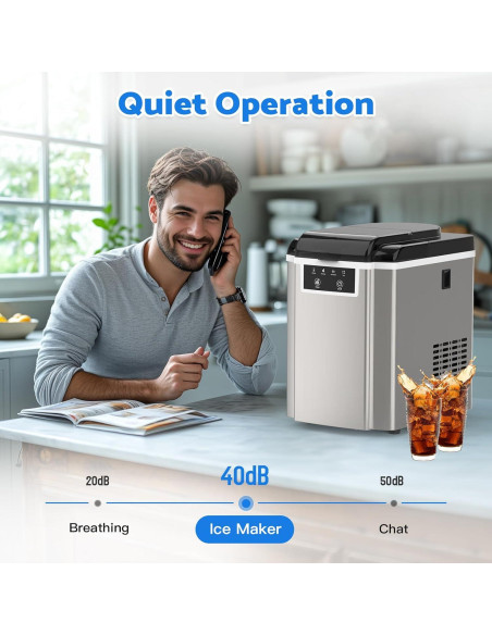 Máquina de Hielo ADVWIN SK10 17.24 kg/día Plata