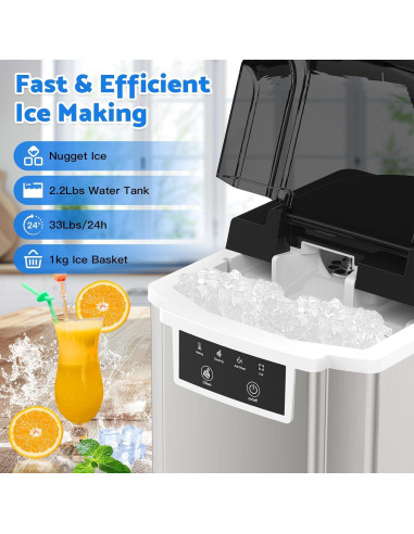 Máquina de Hielo ADVWIN SK10 17.24 kg/día Plata