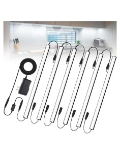Kit de Iluminación LED Bajo Gabinete JUSJUBR 6 Pcs 30.48 cm 6000K