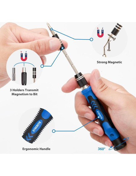 Juego de Destornilladores de Precisión STREBITO 142 Piezas
