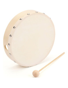 Foraineam 3 Piezas Tambor de Mano Madera 20.32cm Cabeza Cabra 2