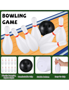 Juego de Bolos de Plástico RoundFunny - 2 Juegos para Niños 2