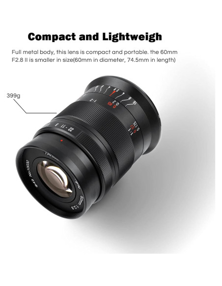 Lente Macro 60mm F2.8 II 7artisans para Sony E-Mount
