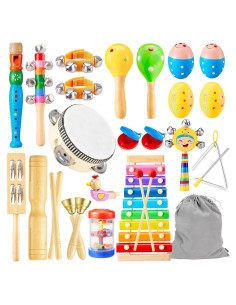 Set de Instrumentos Musicales de Madera UIOWOW para Niños 1-3 Años