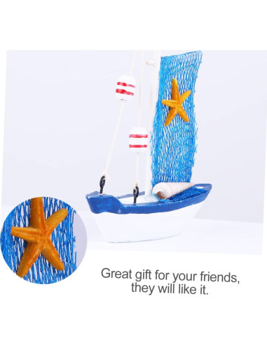 4 Piezas Decoraciones de Veleros Miniatura de Madera NUOBESTY