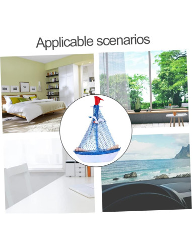 4 Piezas Decoraciones de Veleros Miniatura de Madera NUOBESTY