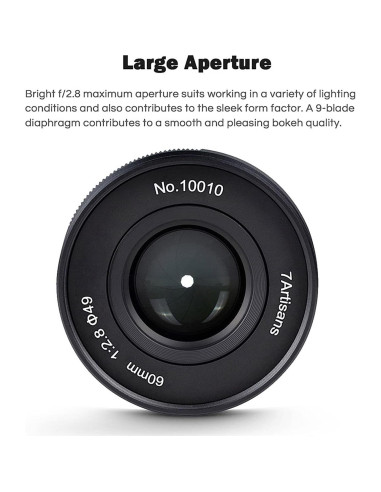 Lente Macro 60mm F2.8 II 7artisans para Sony E-Mount