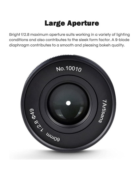 Lente Macro 60mm F2.8 II 7artisans para Sony E-Mount