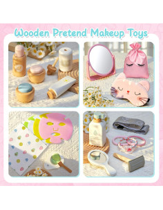 Juego de Maquillaje de Madera Toyssa para Niñas 3-6 Años 2