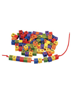 Cuentas de Encaje de Letras de Madera Fun Express - 104 Piezas