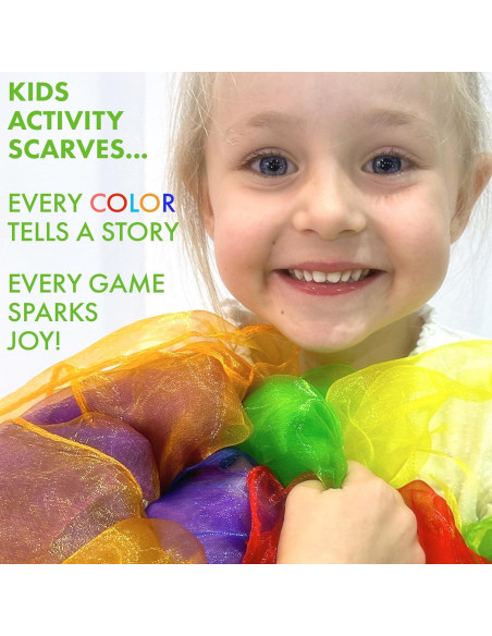 Bufandas de Danza y Malabarismo Covelico - 14 Piezas para Niños