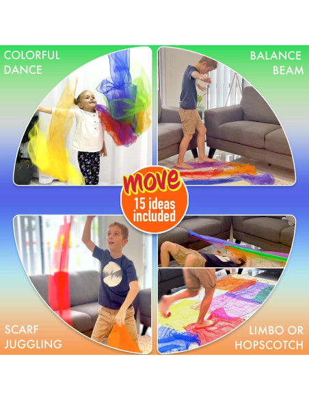 Bufandas de Danza y Malabarismo Covelico - 14 Piezas para Niños