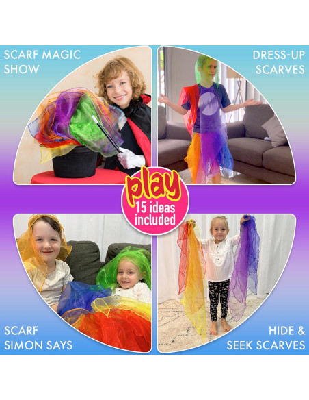 Bufandas de Danza y Malabarismo Covelico - 14 Piezas para Niños