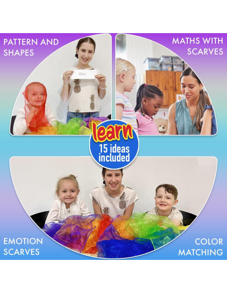 Bufandas de Danza y Malabarismo Covelico - 14 Piezas para Niños