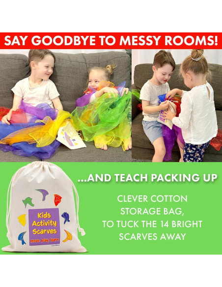 Bufandas de Danza y Malabarismo Covelico - 14 Piezas para Niños