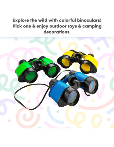 Binoculares para Niños Kicko - 3.5 x 5 in (8.9 x 12.7 cm) - Paquete de 12