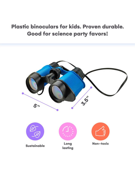 Binoculares para Niños Kicko - 3.5 x 5 in (8.9 x 12.7 cm) - Paquete de 12