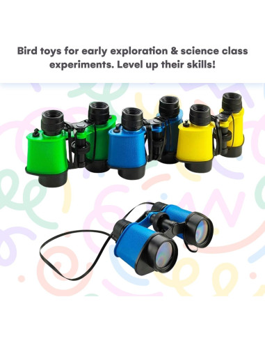 Binoculares para Niños Kicko - 3.5 x 5 in (8.9 x 12.7 cm) - Paquete de 12
