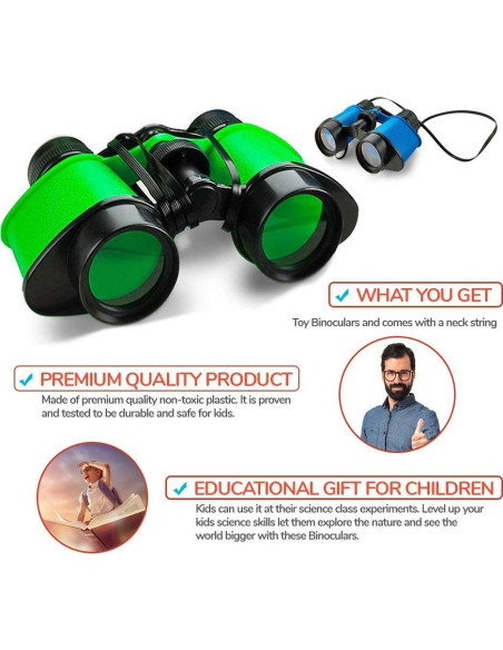 Binoculares para Niños Kicko - 3.5 x 5 in (8.9 x 12.7 cm) - Paquete de 12