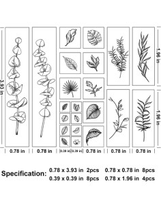 Conjunto de 22 Sellos de Goma de Madera Arcemain Plantas 2