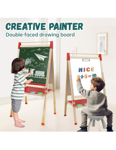 Caballete de Arte Juivin Doble Cara Ajustable para Niños 2