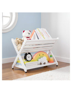 Estantería Infantil Montessori NACHES 2 Estantes 60x44.5cm Blanco