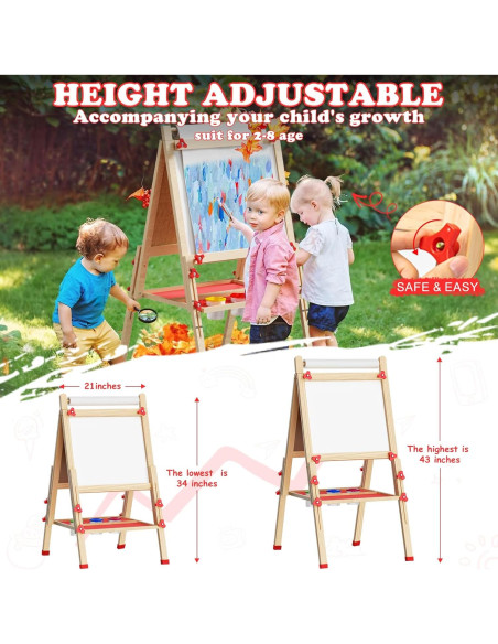 Caballete Infantil Doble Cara Weudear con Accesorios 4-8 Años